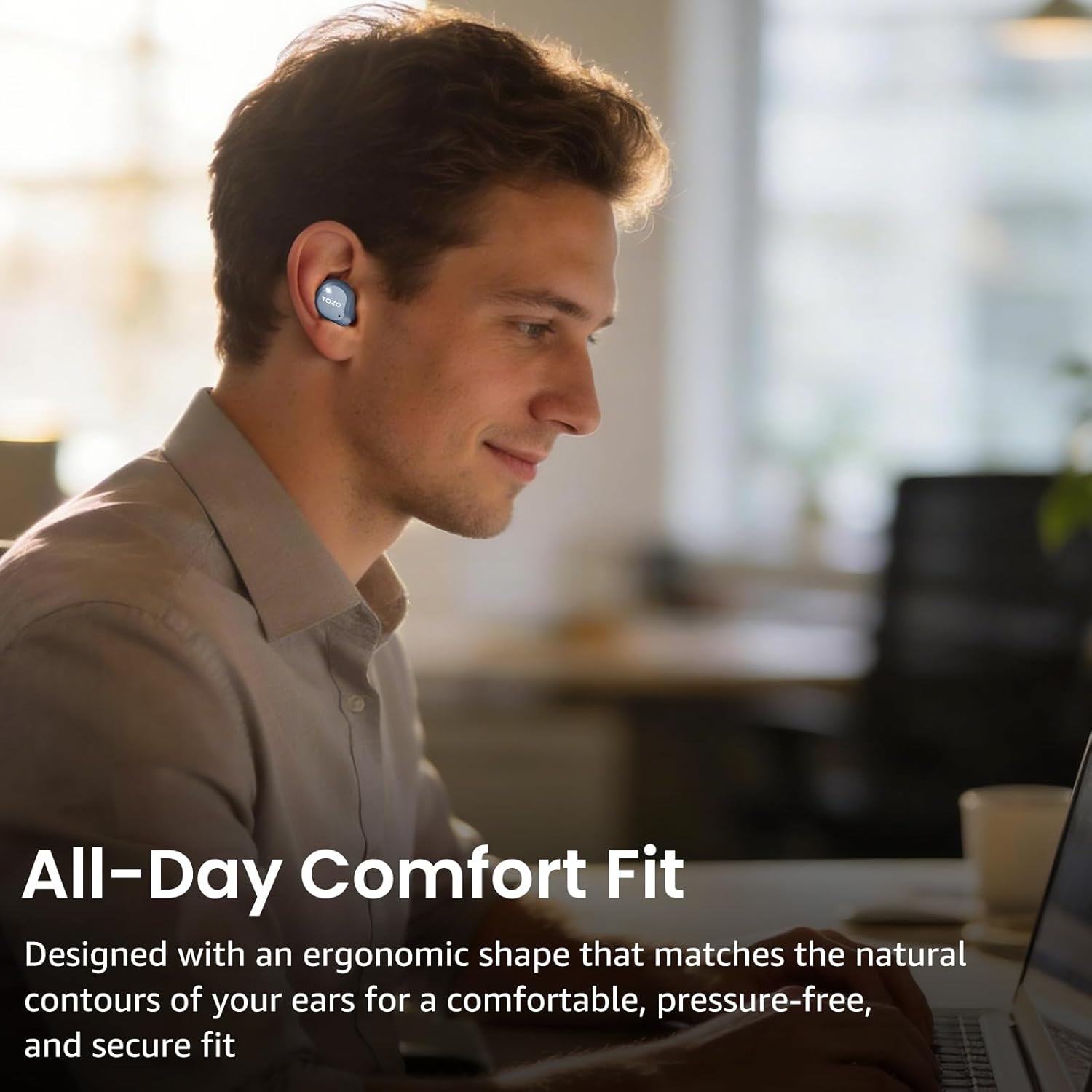 Wireless ANC Bluetooth Earbuds 60 Hour Playtime ENC Mic Blue