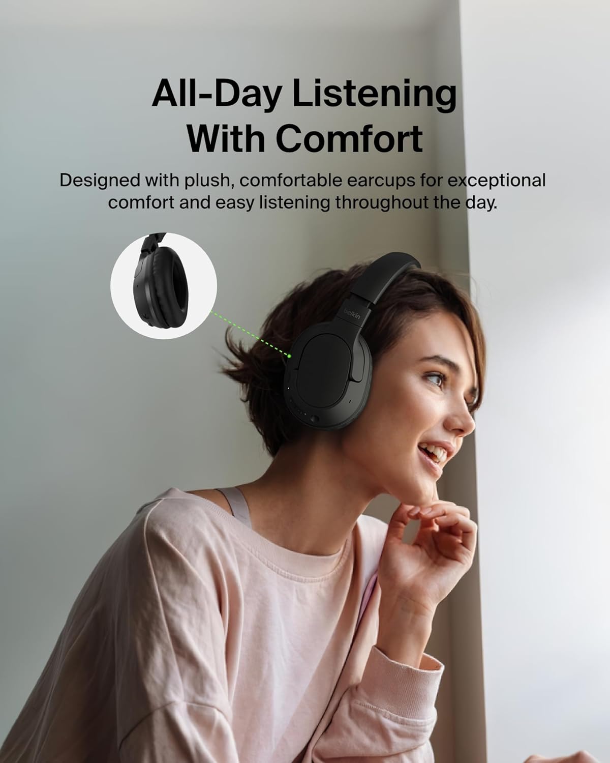 Wireless Over Ear Bluetooth Headphones 60 Hour Battery With Mic