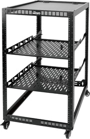 20U Open Frame Network Rack with Wheels 4 Post AV Rack