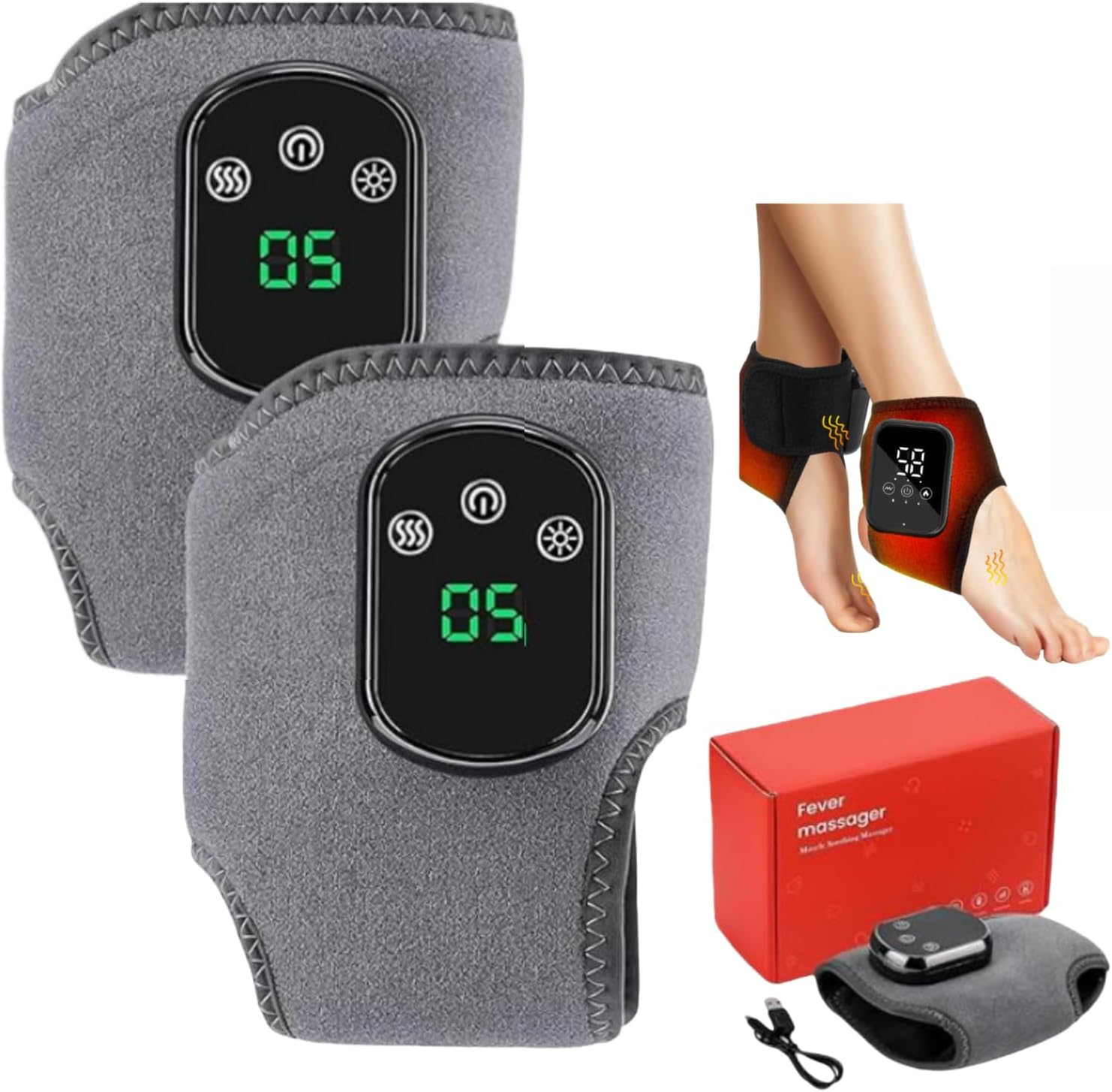 Portable Heated Foot Massager Compression Therapy Neuropathy Relief