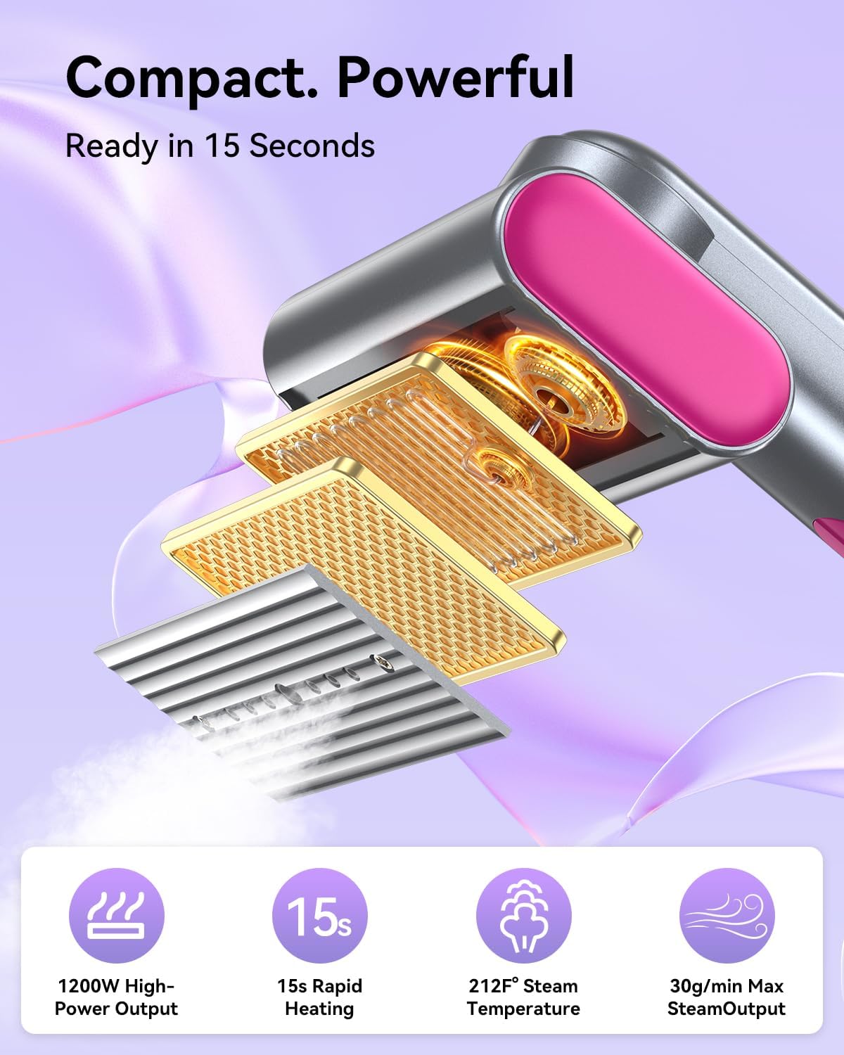 Handheld Clothes Steamer Travel Garment Steamer Fast Heat Portable