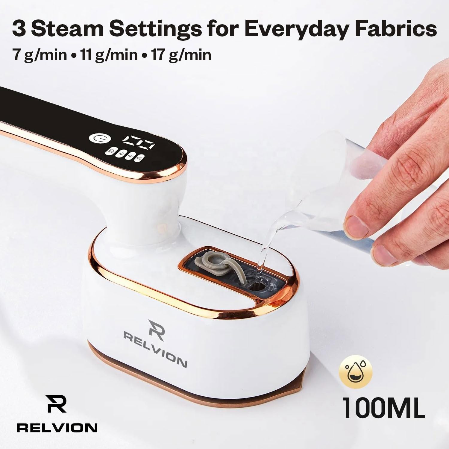 Portable Clothes Steamer Handheld Compact Fast Heat 100ml Tank