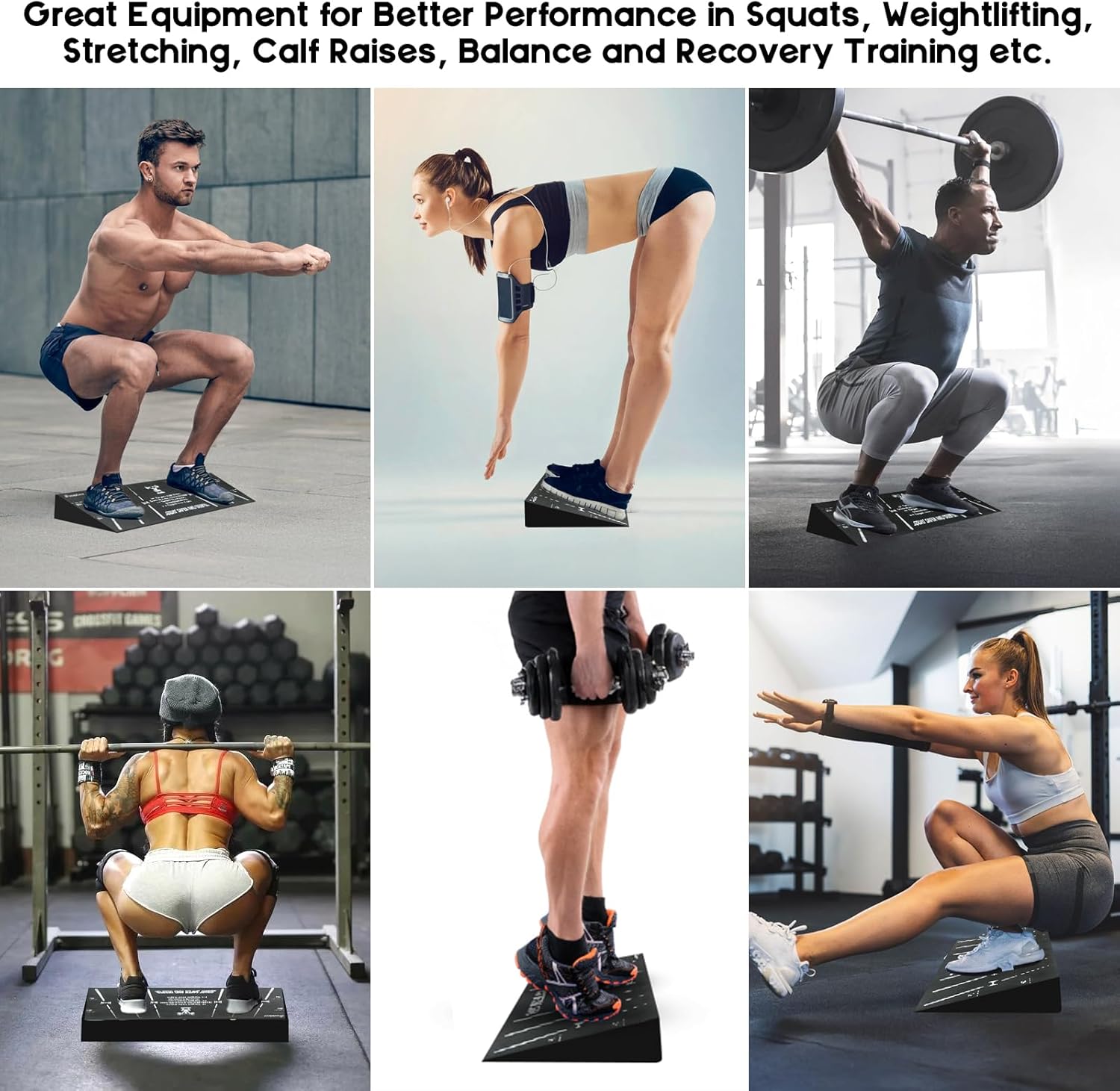 Squat Wedge Block Heel Elevated Slant Board for Squats Calf Stretch
