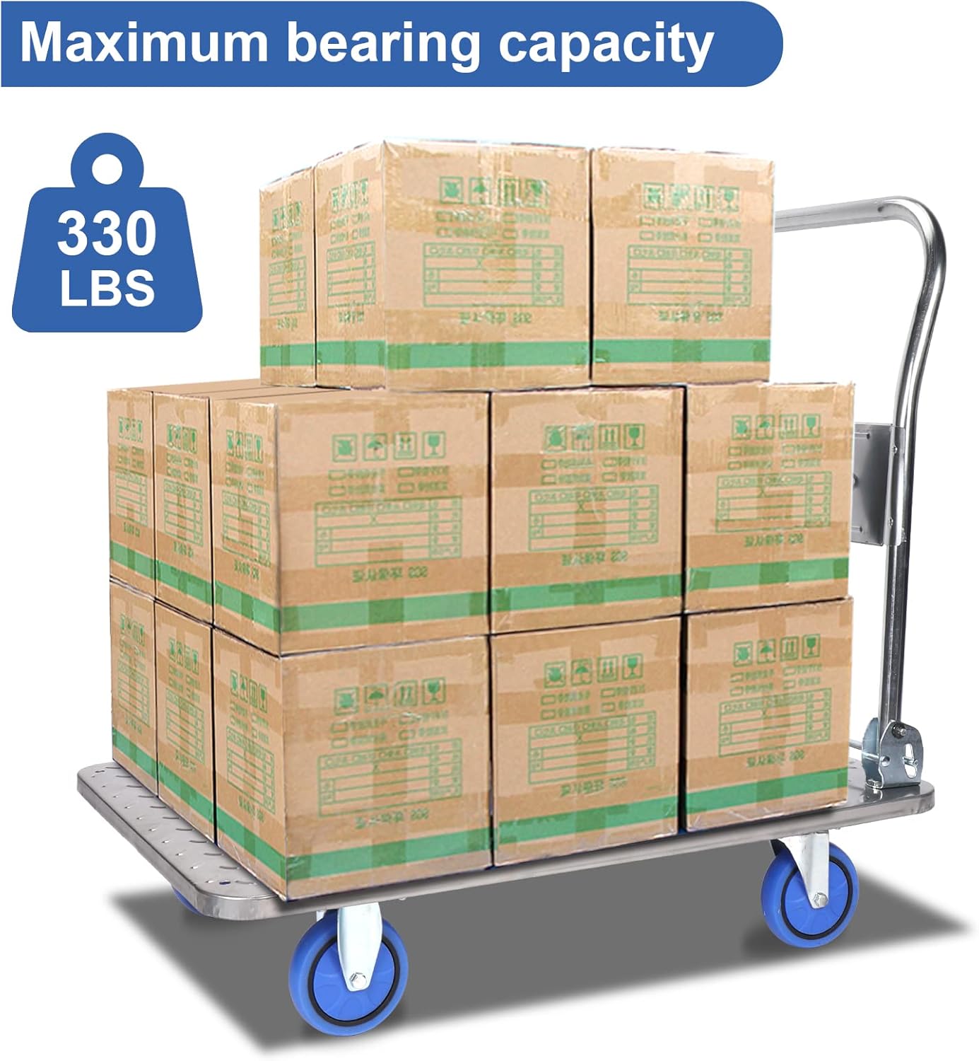 150KG Folding Platform Trolley Hand Truck Push Cart Dolly