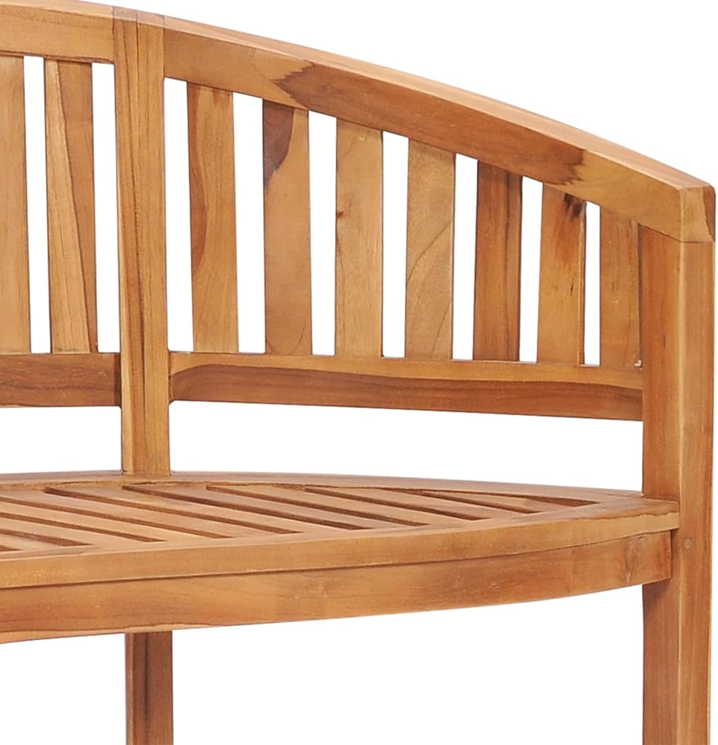 Teak Banana Garden Bench 151cm Curved Wooden Patio Seat