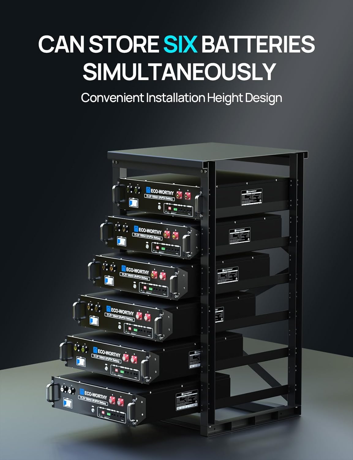 3U 6 Layer Server Rack with Wheels Energy Storage