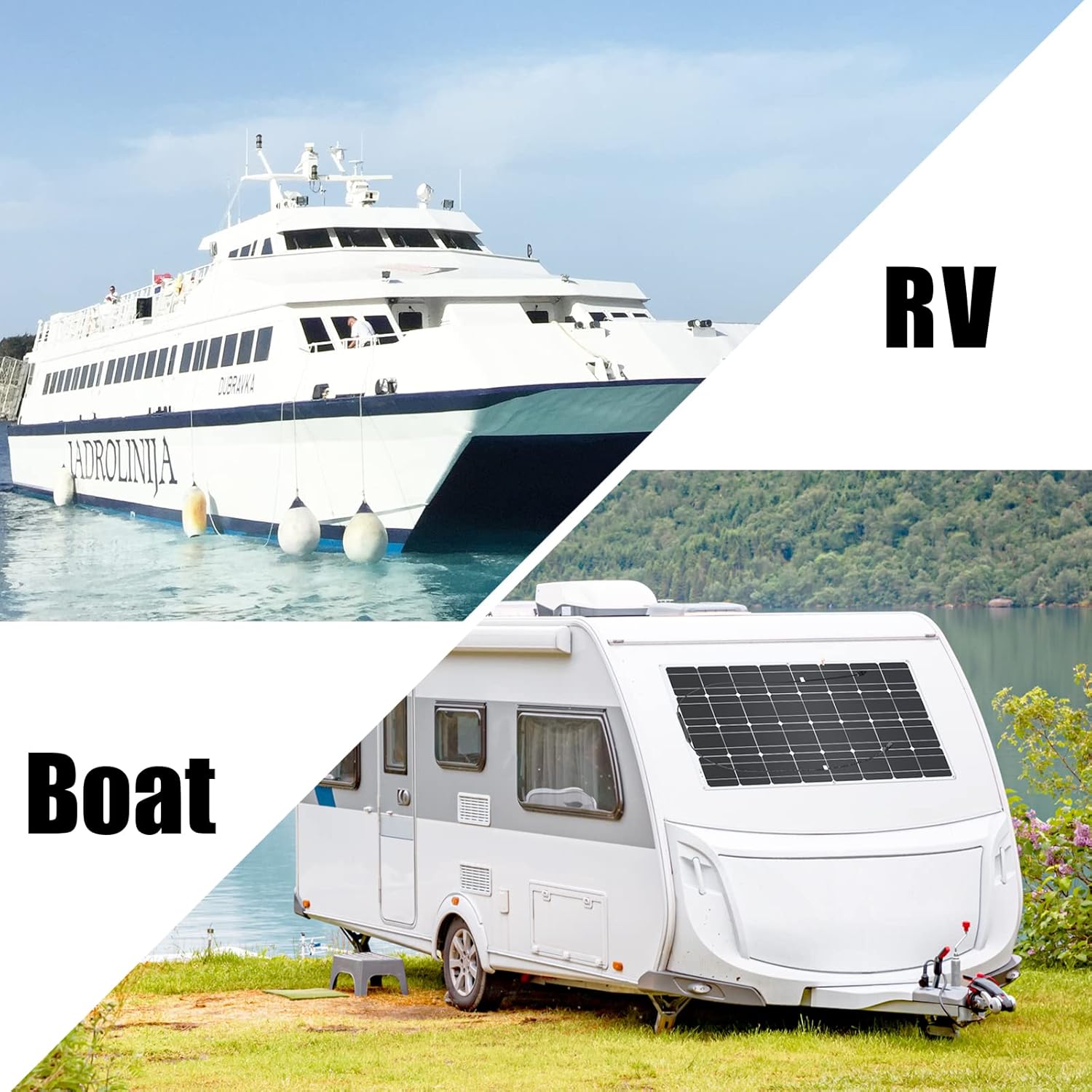 1000W Flexible Solar Panel Kit 10x100W RV Boat 12V