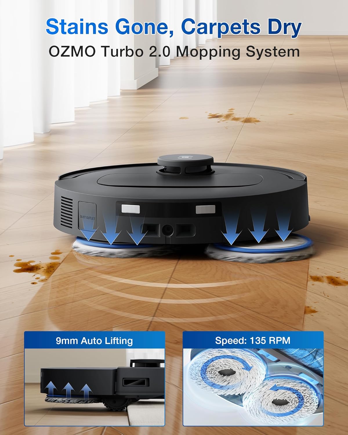 Robot Vacuum Mop 20000Pa Self Empty Auto Wash Smart Clean