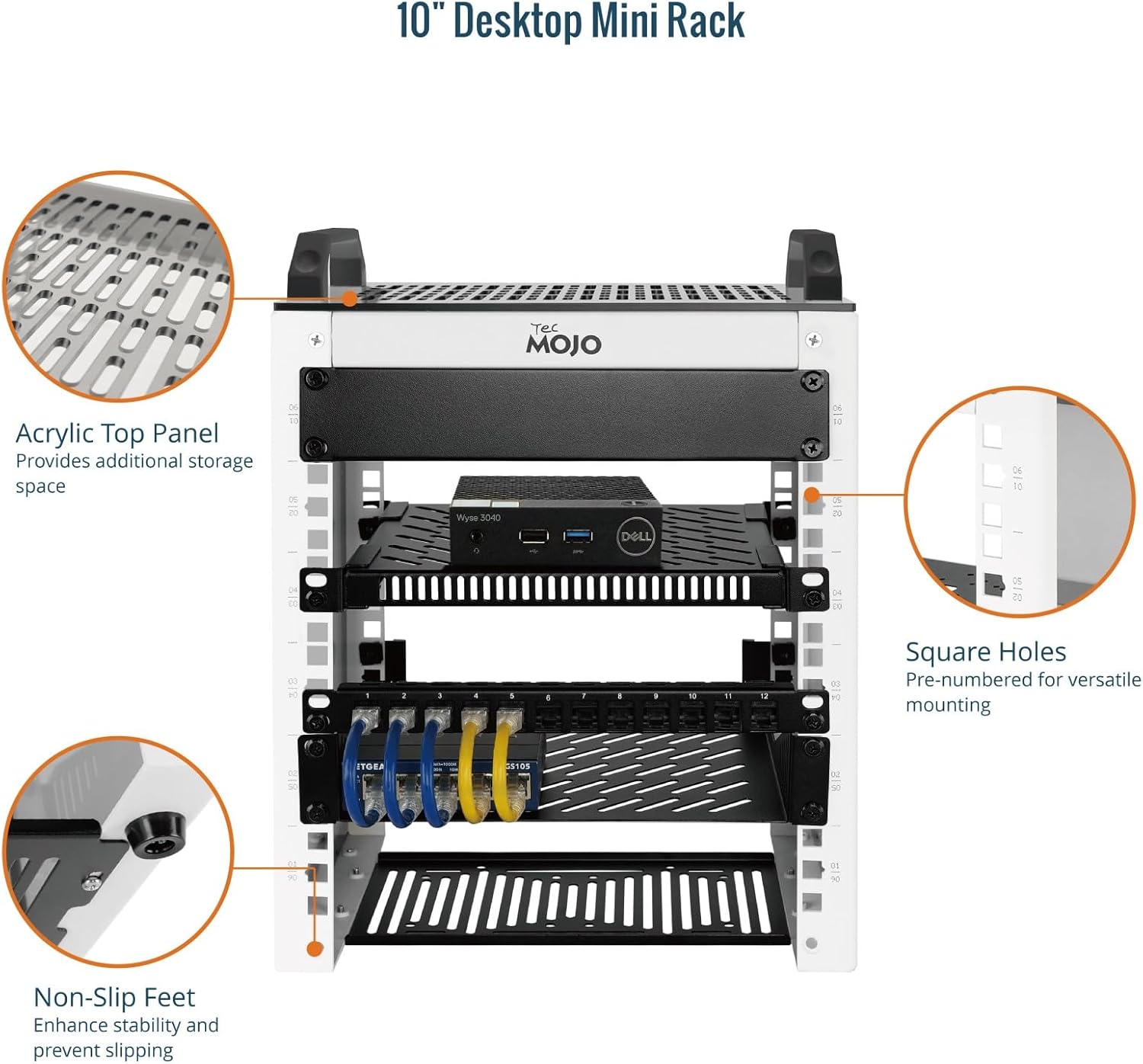 10 Inch 6U Desktop Mini Rack NAS Server Cabinet