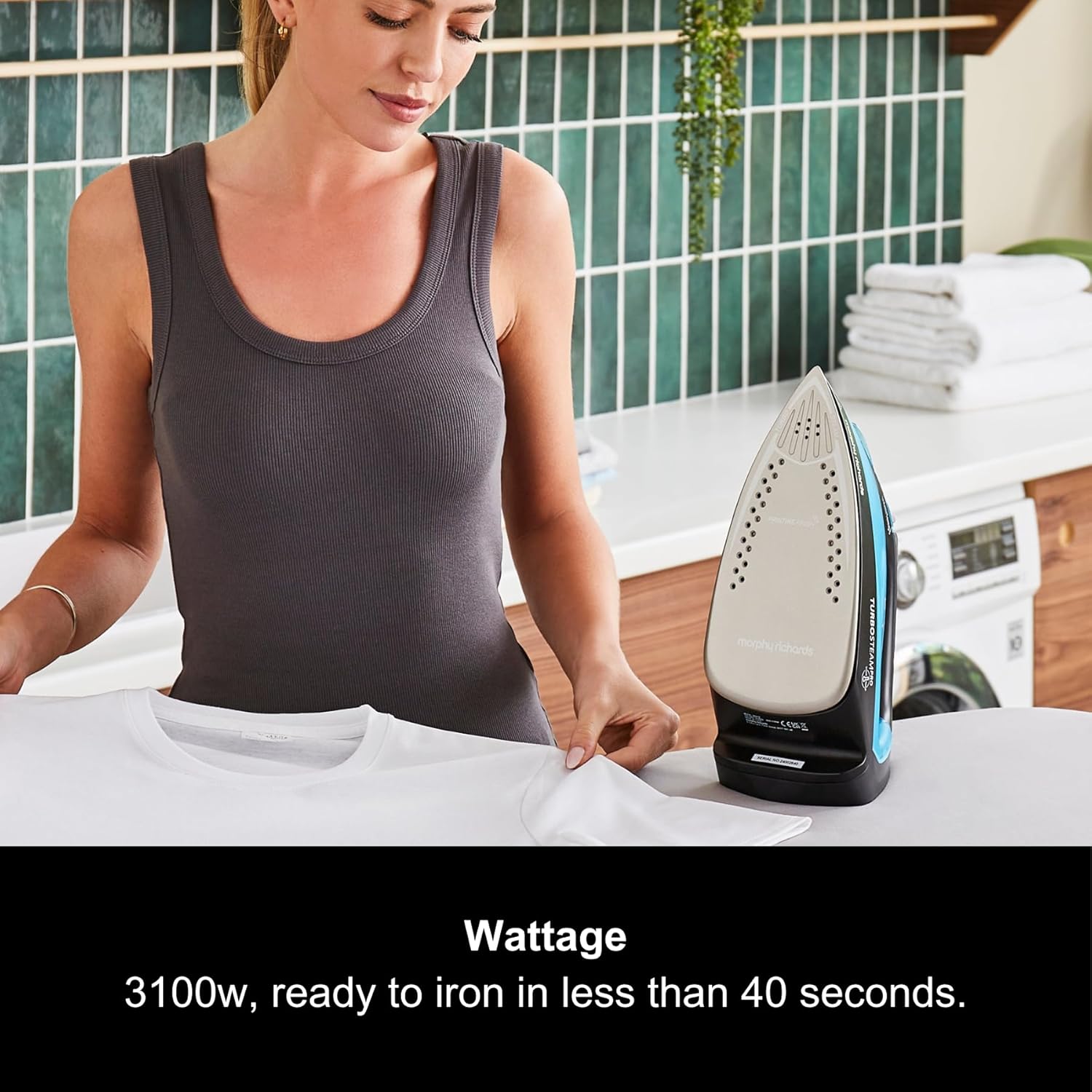 3100W Steam Iron Digital Controls 200g Boost Ceramic Soleplate