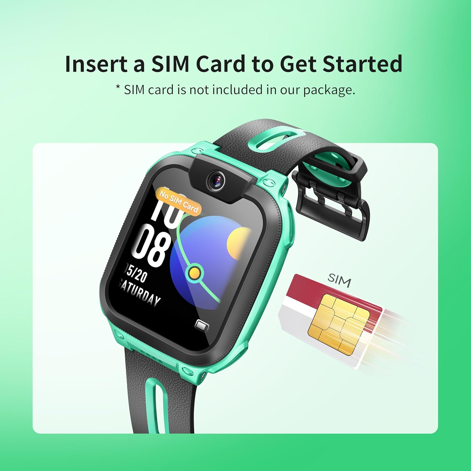 Kids 4G Smart Watch GPS Video Call Green