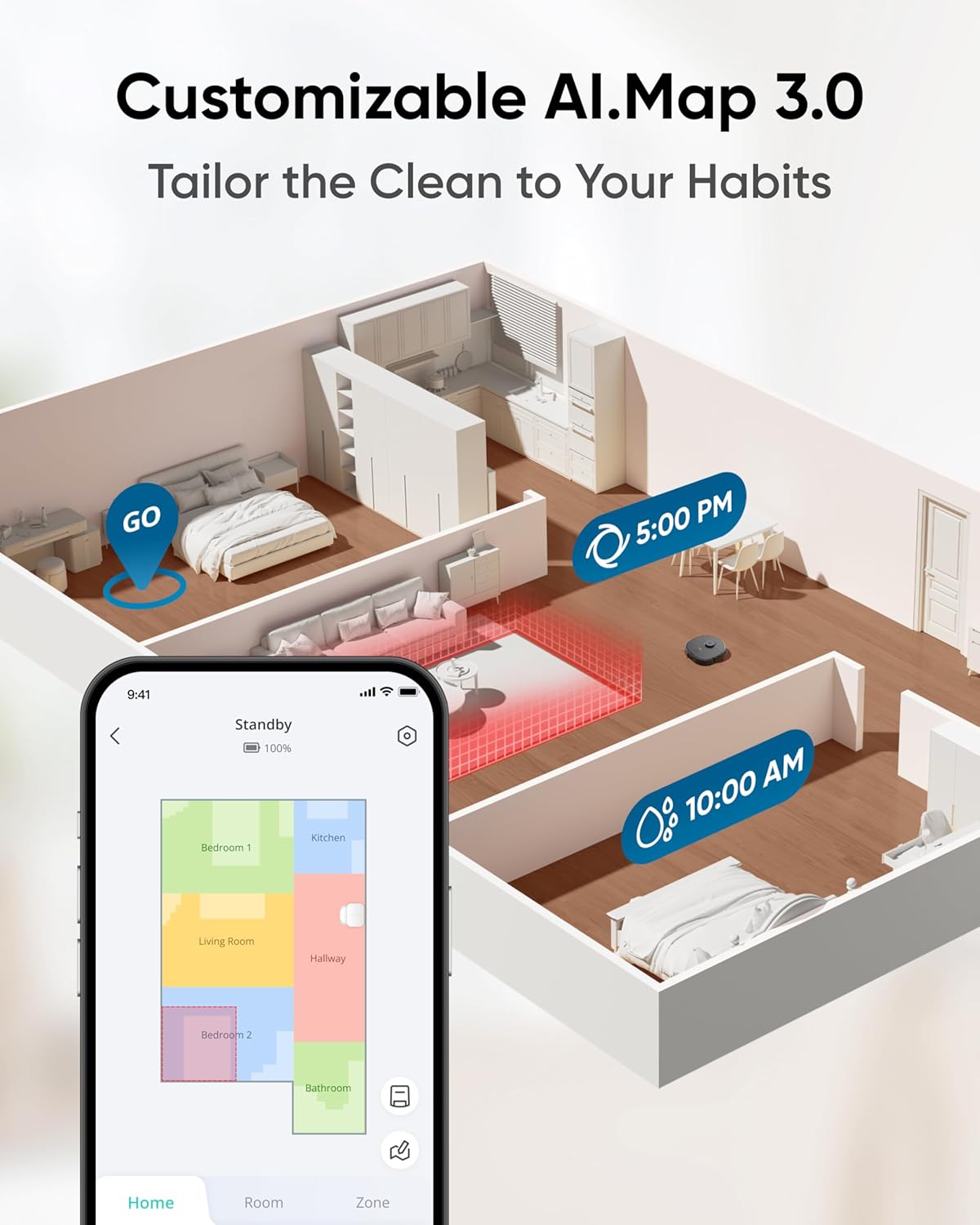 Robot Vacuum Mop 8000Pa Auto Empty Wash Dry AI Mapping Carpet Lift