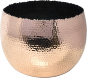 Hammered Copper Planter Bowl 30cm Indoor Metal Plant Pot