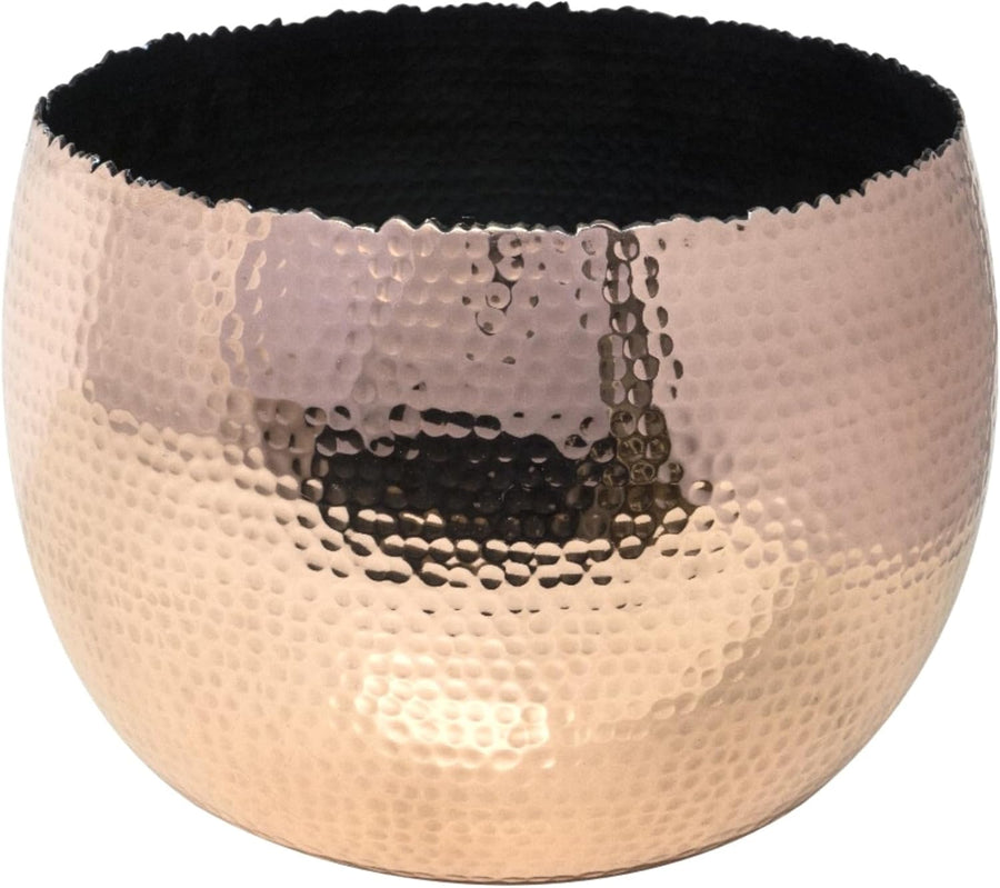 Hammered Copper Planter Bowl 30cm Indoor Metal Plant Pot