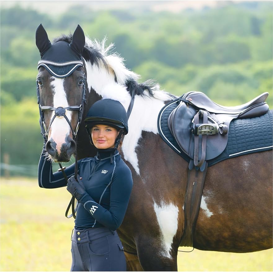 Black Dressage Saddle Cloth Breathable High Wither Pad Full