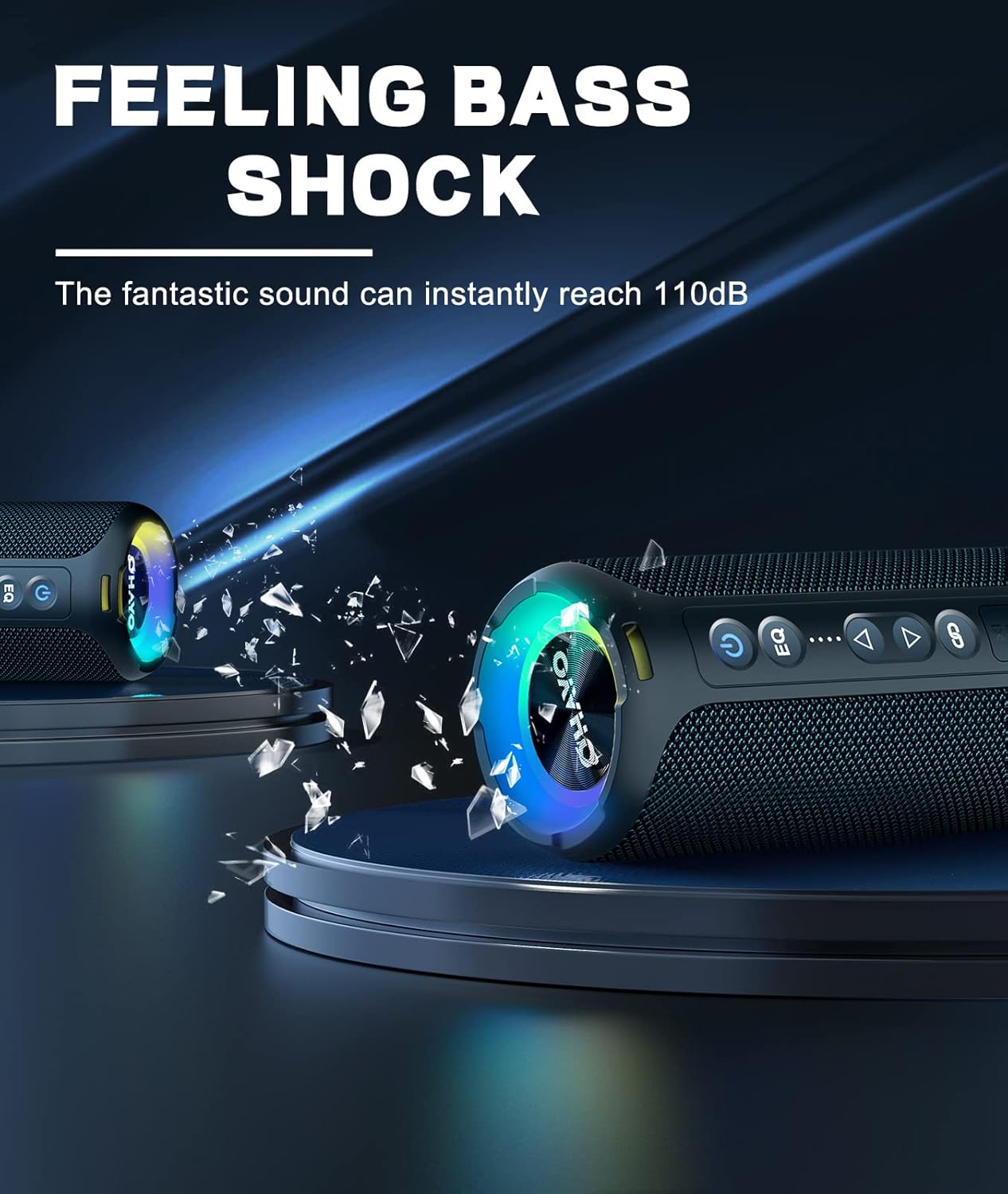 40W Bluetooth Speaker Waterproof IPX7 30H Playtime LED Bass