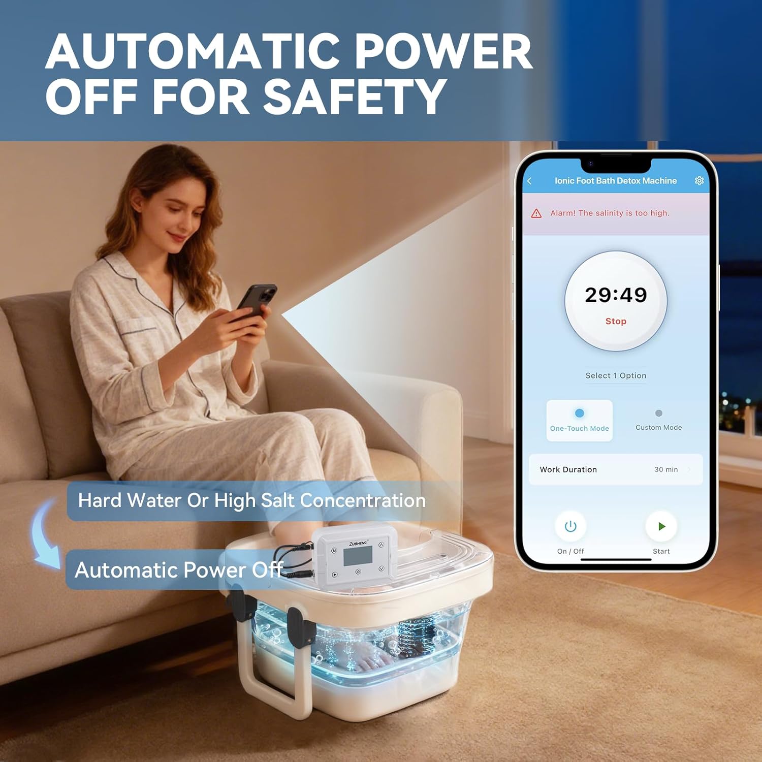 Bluetooth Ionic Foot Bath Detox Machine App Control Foldable Spa