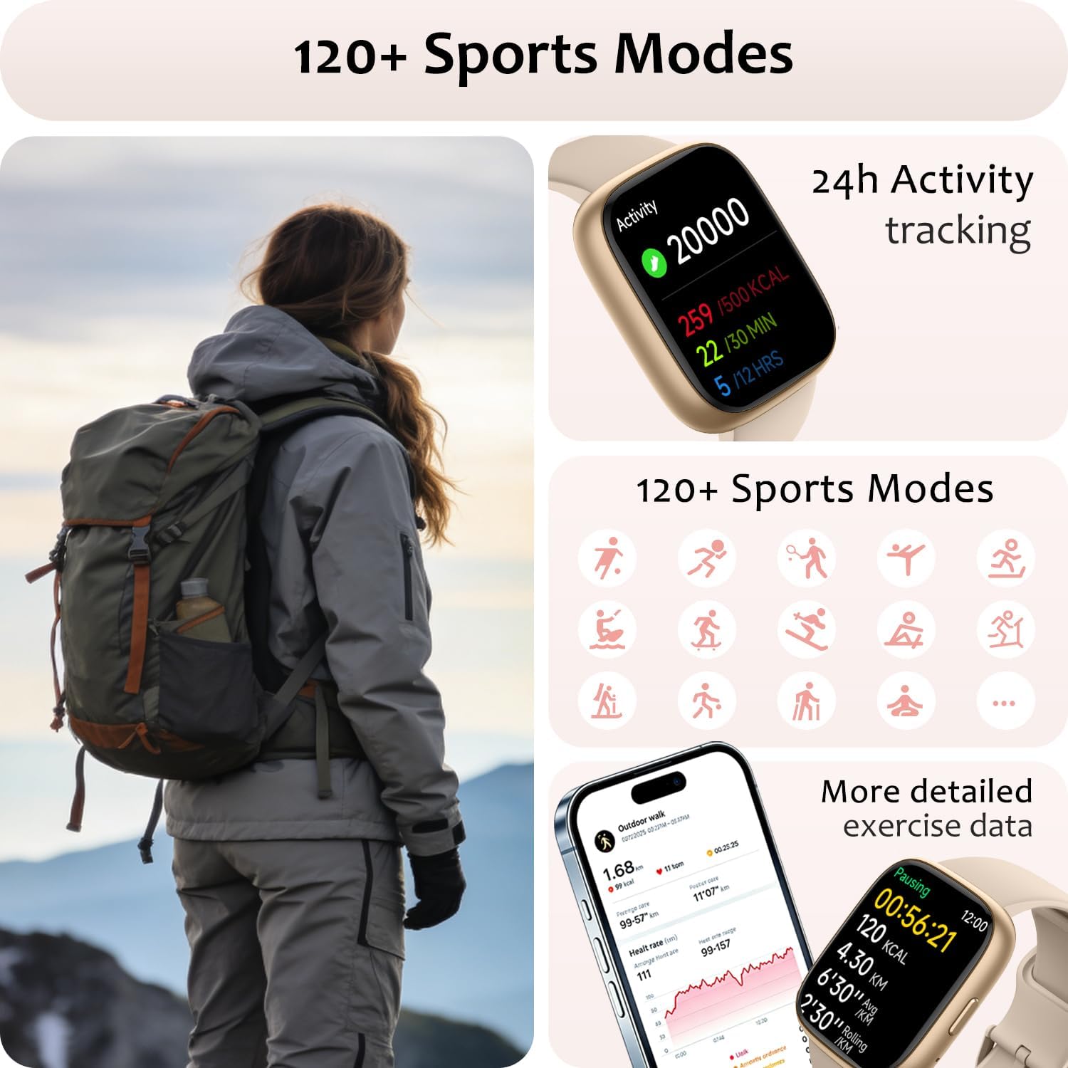 Smart Watch Bluetooth Call 1.83 Fitness Tracker Waterproof