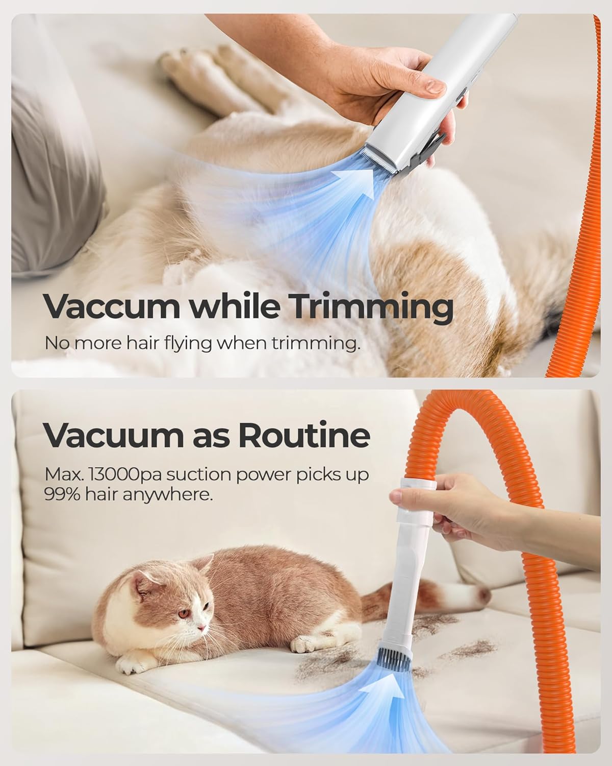 Dog Grooming Vacuum Kit 13KPa Dryer Clippers Set