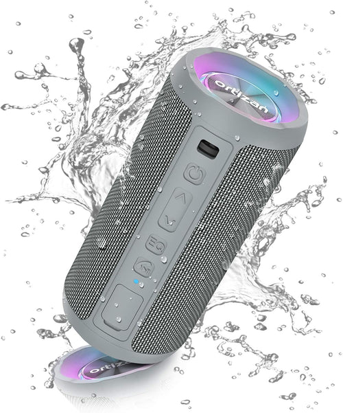 Portable Bluetooth Speaker 40W Bass LED Lights IPX7 Waterproof 30H