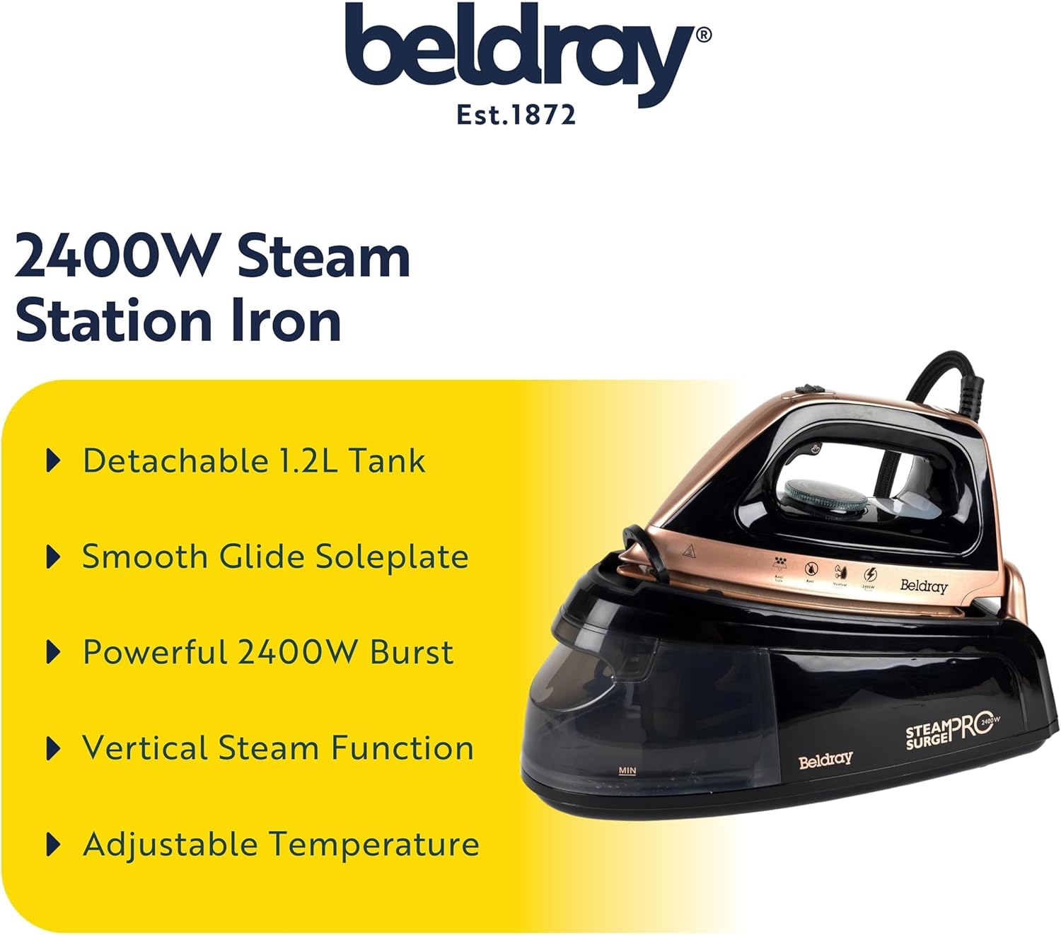 Steam Generator Iron 2400W Powerful Steam Burst 1.2L Tank Vertical Steam