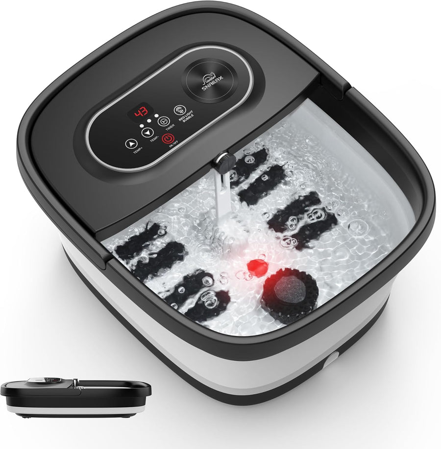 Collapsible Foot Spa Massager Heat Bubble Rollers Timer Bath