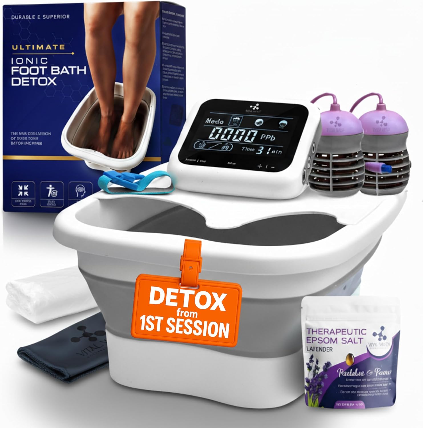 Ionic Foot Detox Spa Machine Kit Touch Display Basin Full Set