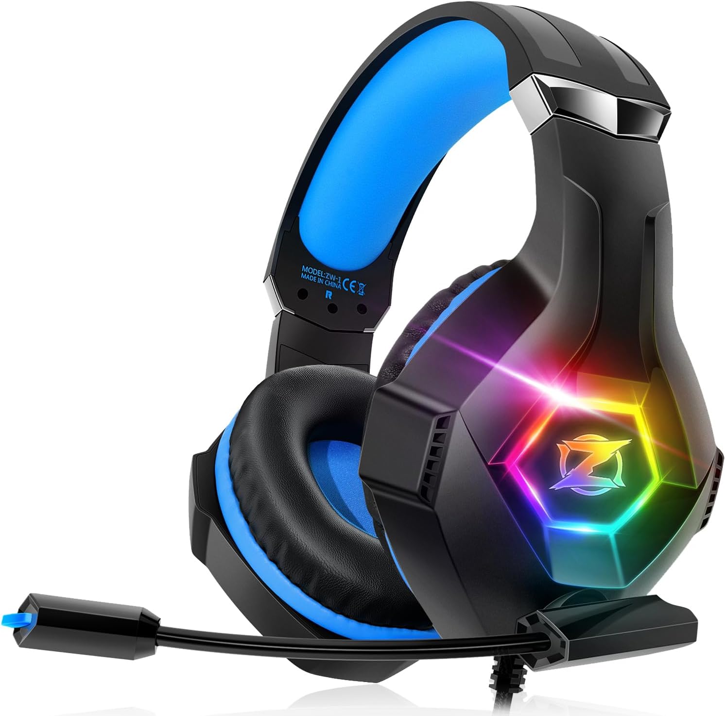 RGB Gaming Headset 50mm Stereo Surround Sound Mic 3.5mm