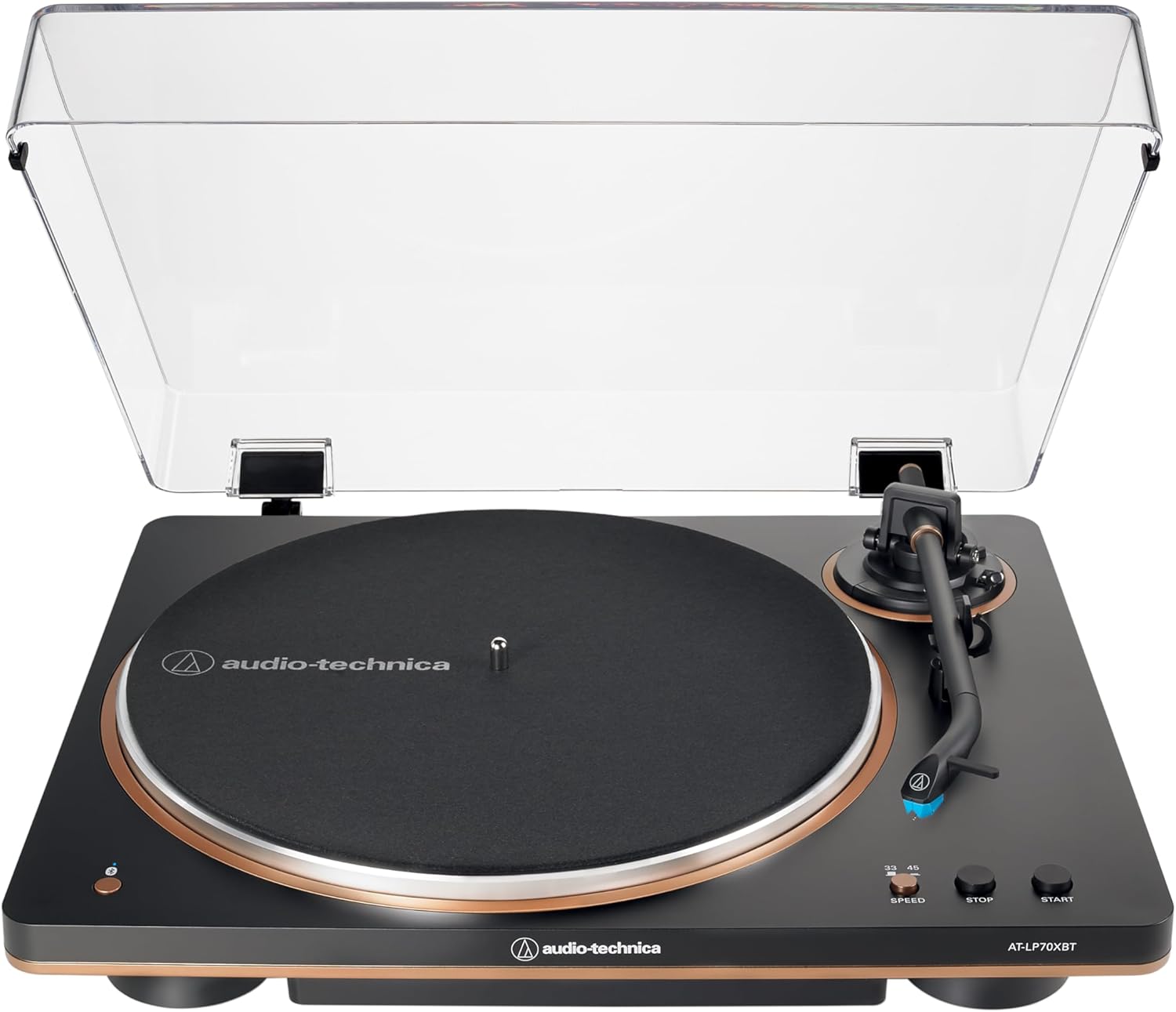 Wireless Bluetooth Turntable Black Bronze Automatic Belt Drive