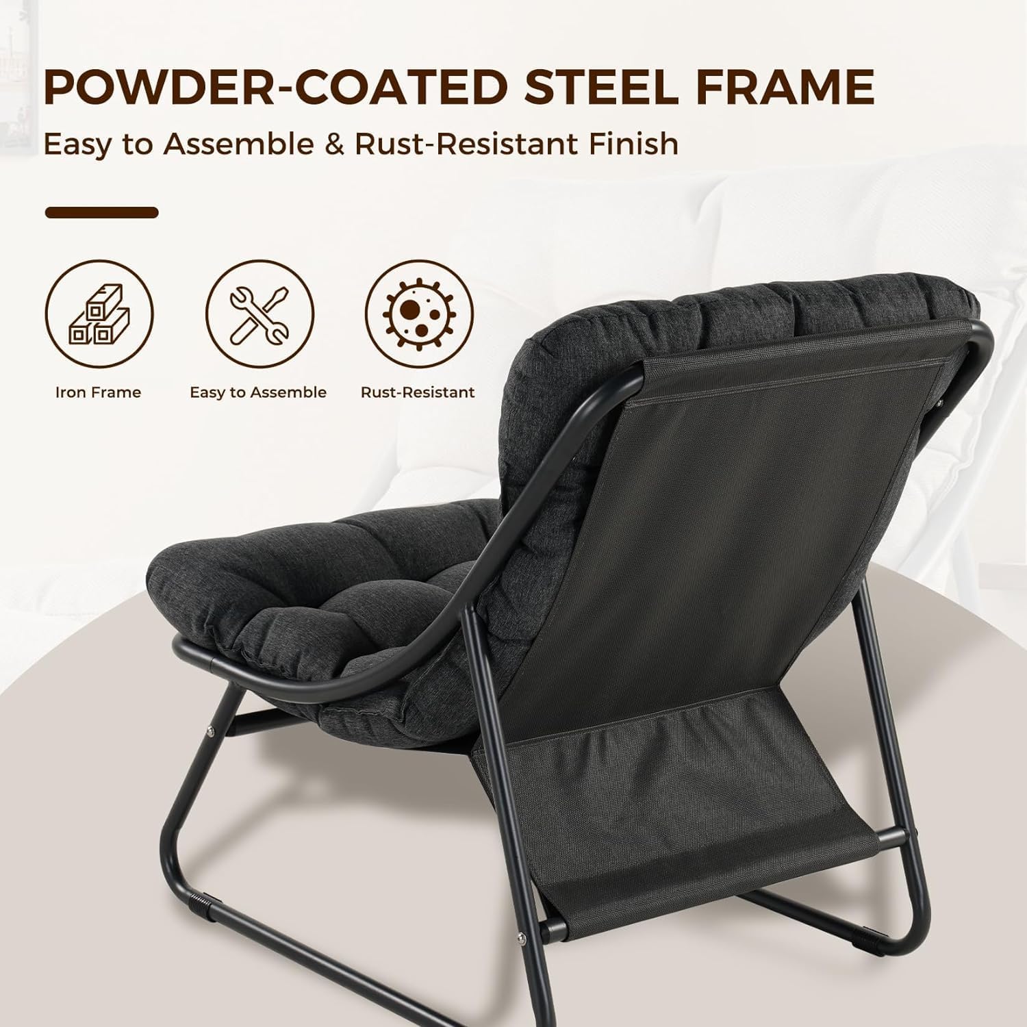 Reclining Garden Sun Lounger Chair Set Footstool Table Grey