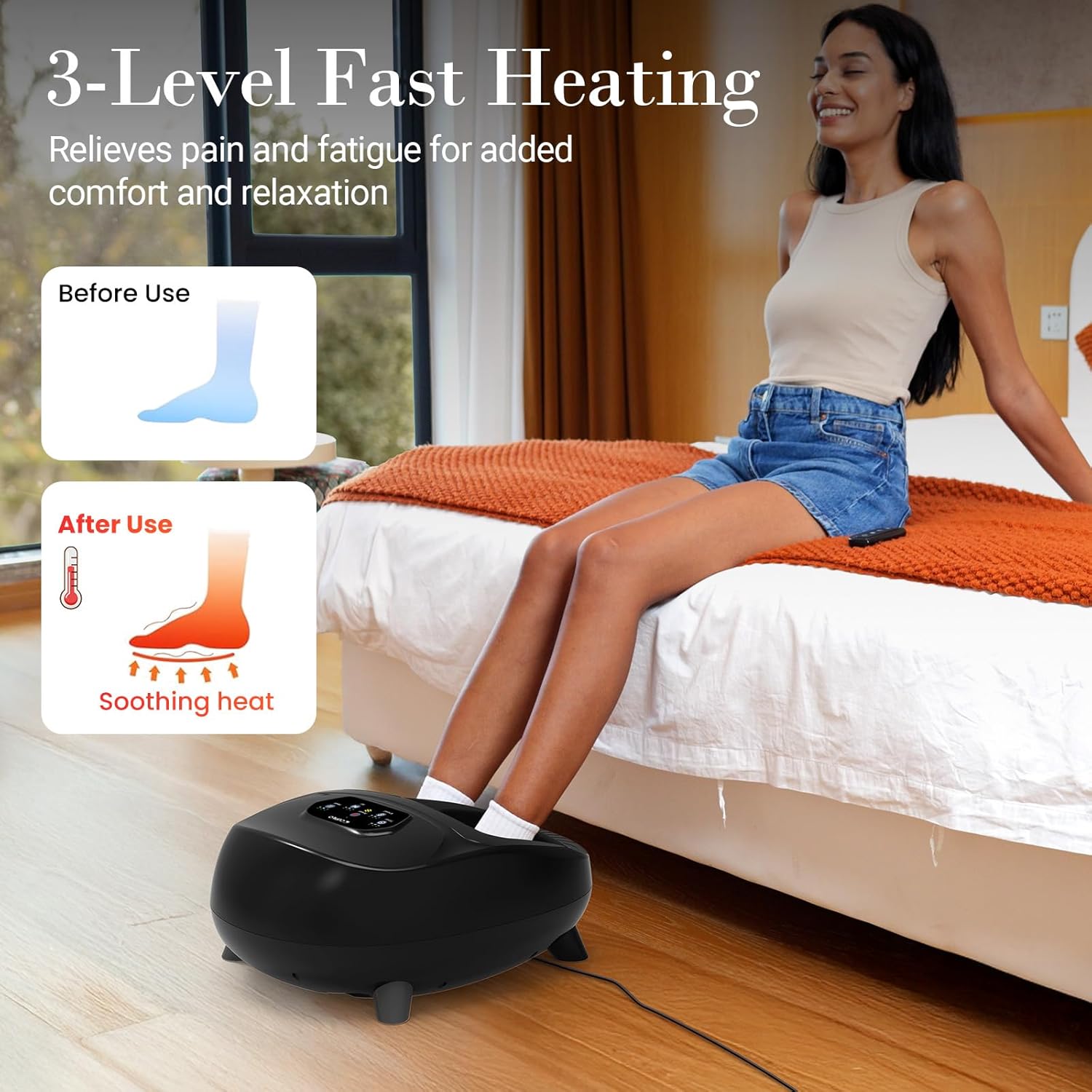 Shiatsu Foot Massager Plantar Fasciitis Neuropathy Remote Control