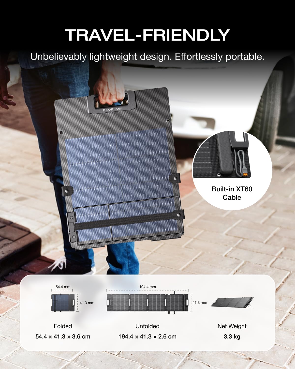 110W Portable Foldable Solar Panel IP68 Camping RV Charger