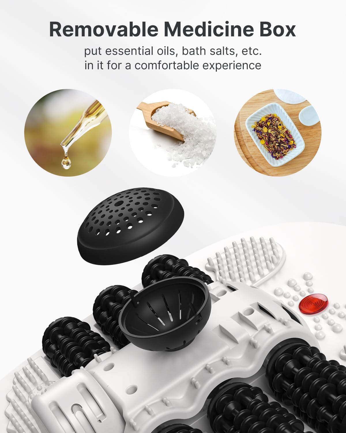 Foot Spa Massager Heat Auto Rollers Bubble Timer Temp Control