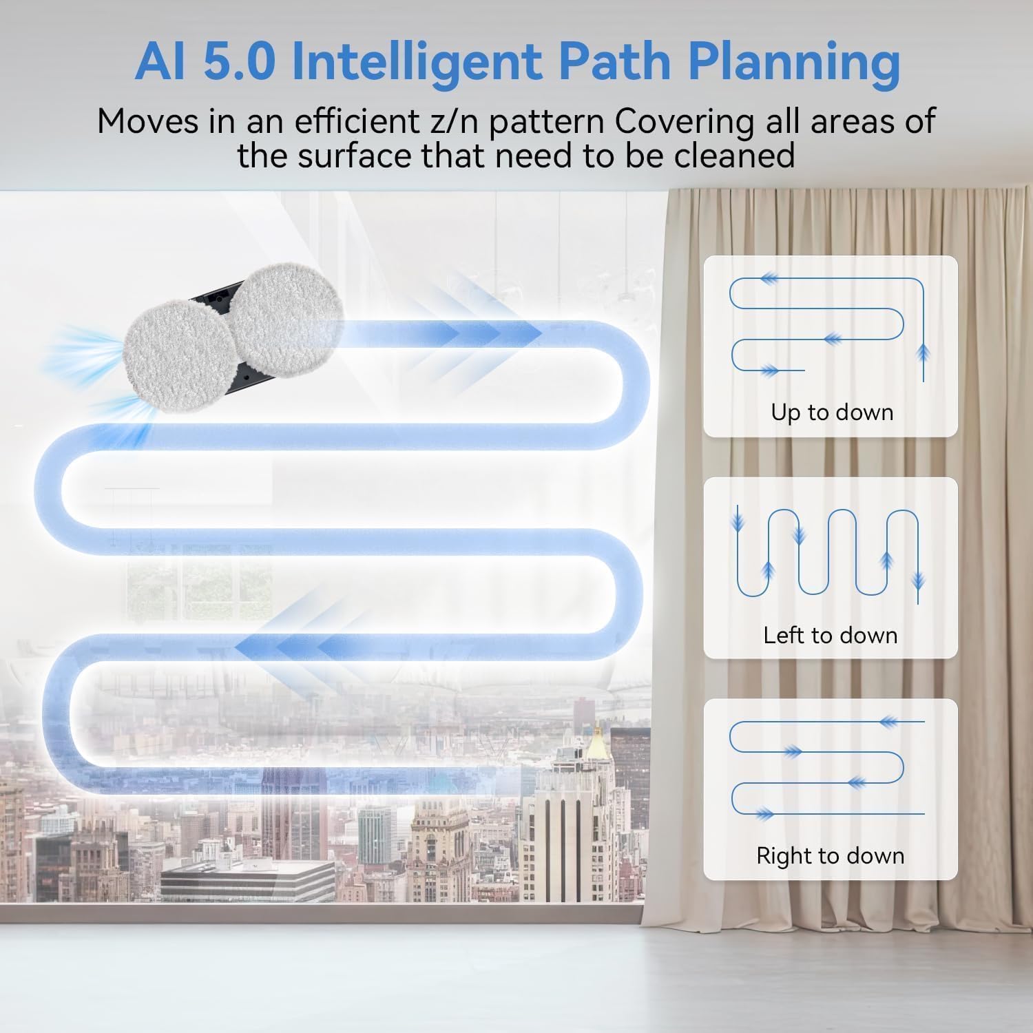 Window Cleaning Robot 5600Pa Smart Spray AI Glass Cleaner Remote