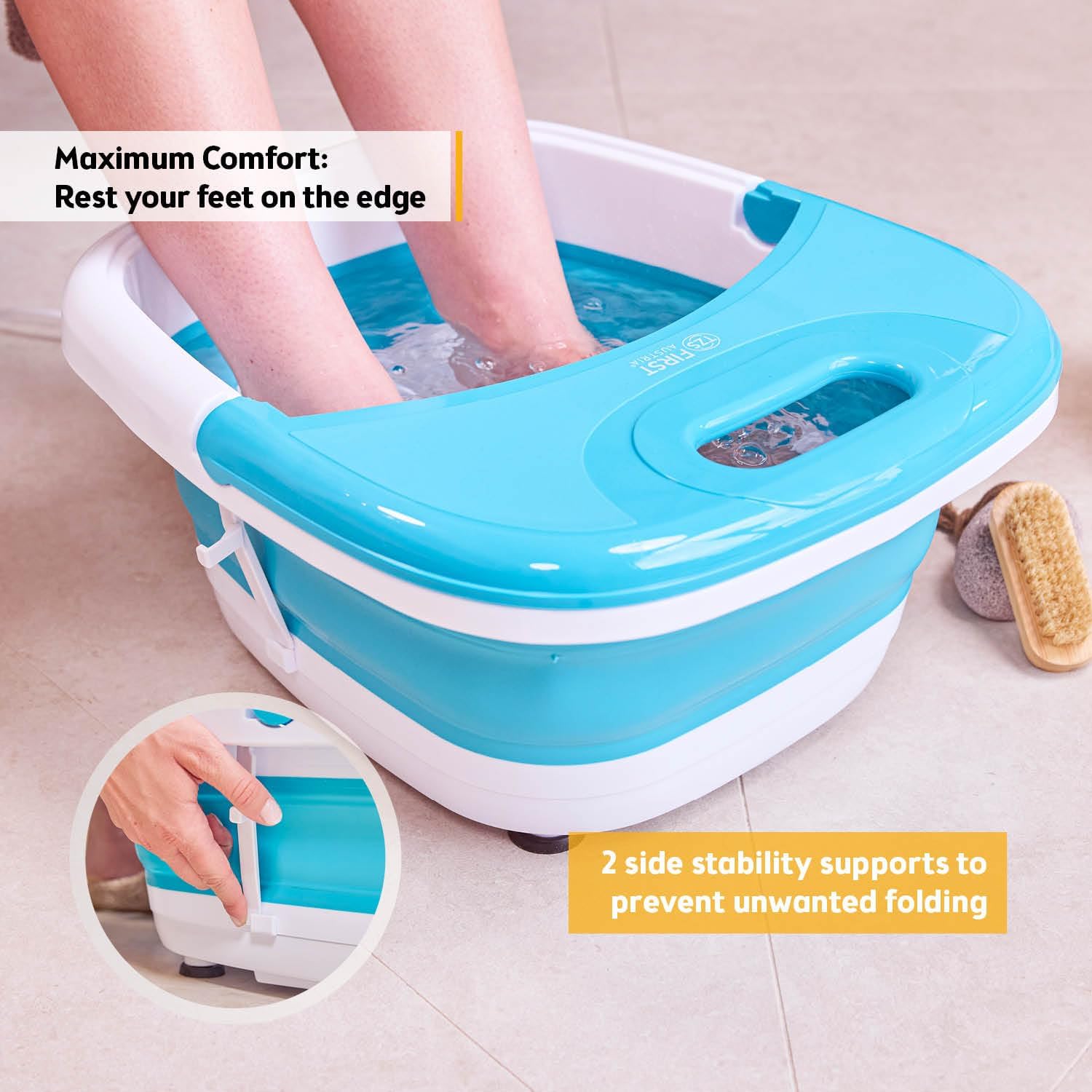Foldable Foot Spa Massager Heat Bubble Vibration Infrared Pedicure