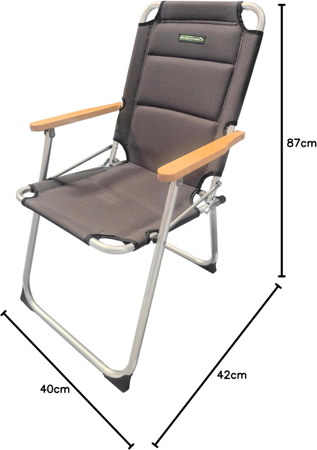 Lightweight Folding Campervan Chair with Mesh Padding Grey