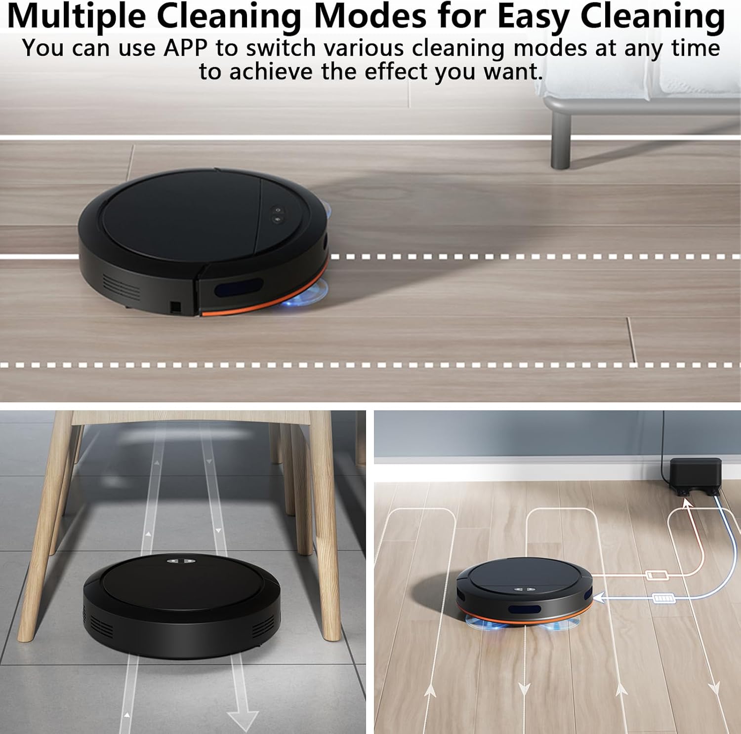 Robot Vacuum Cleaner 4000Pa WiFi App Smart Mapping Mop Auto Recharge