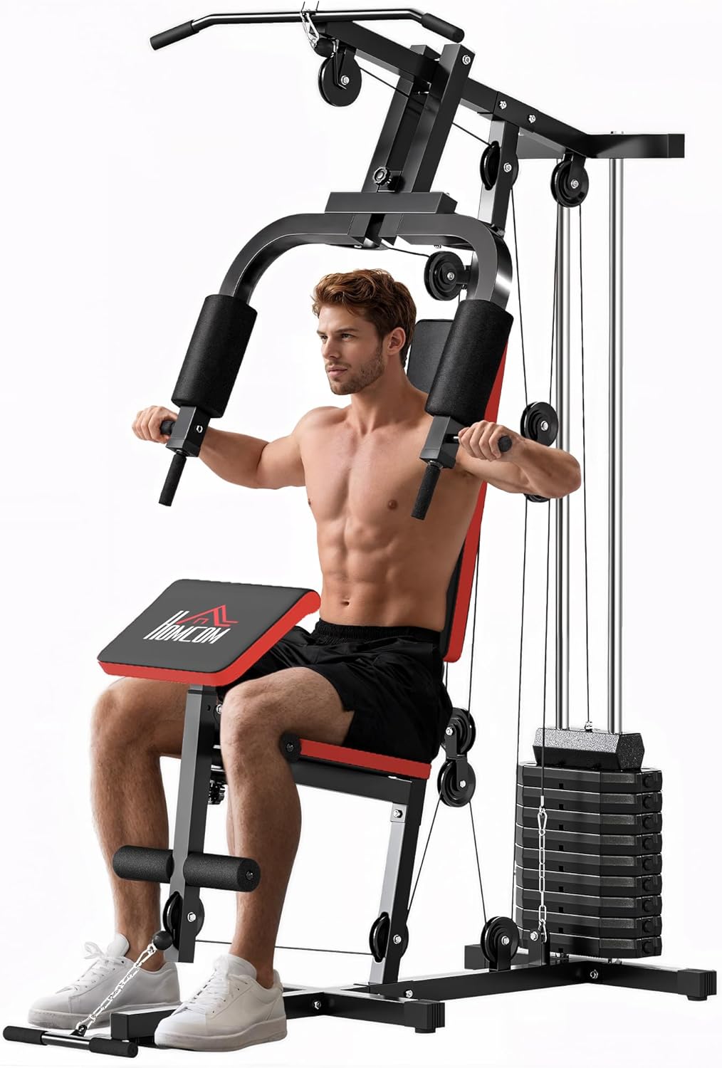 Multi Gym Machine 66kg Weight Stack Home Strength Trainer