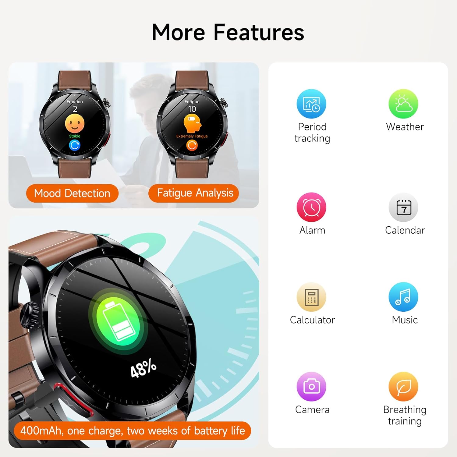 ECG Health Smart Watch BP HRV BMI 120 Sports