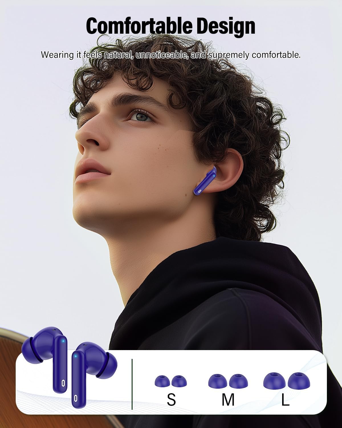 Wireless Bluetooth 5.4 Earbuds ENC Noise Cancelling 36H Playtime LED