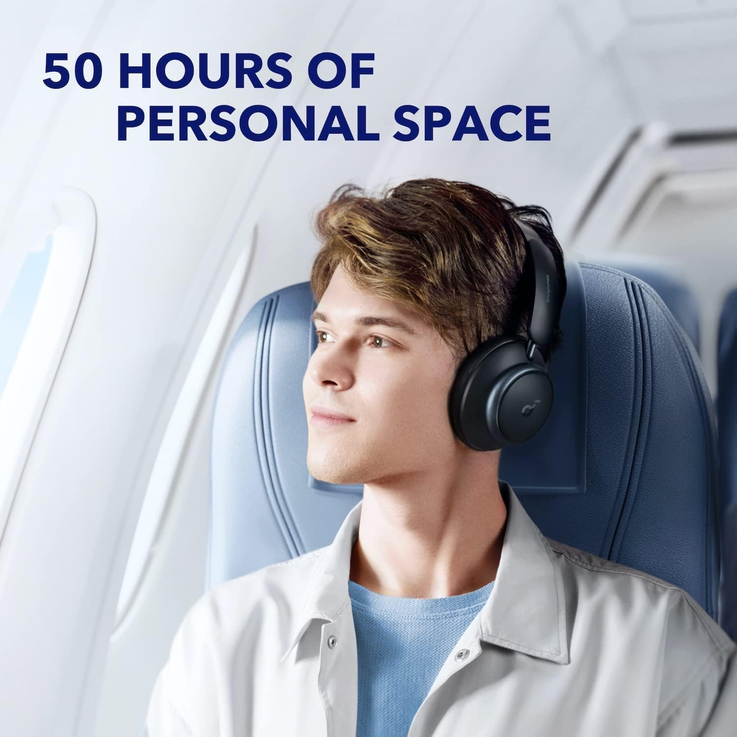 Wireless ANC Over Ear Headphones 50H Playtime Hi-Res Sound Travel