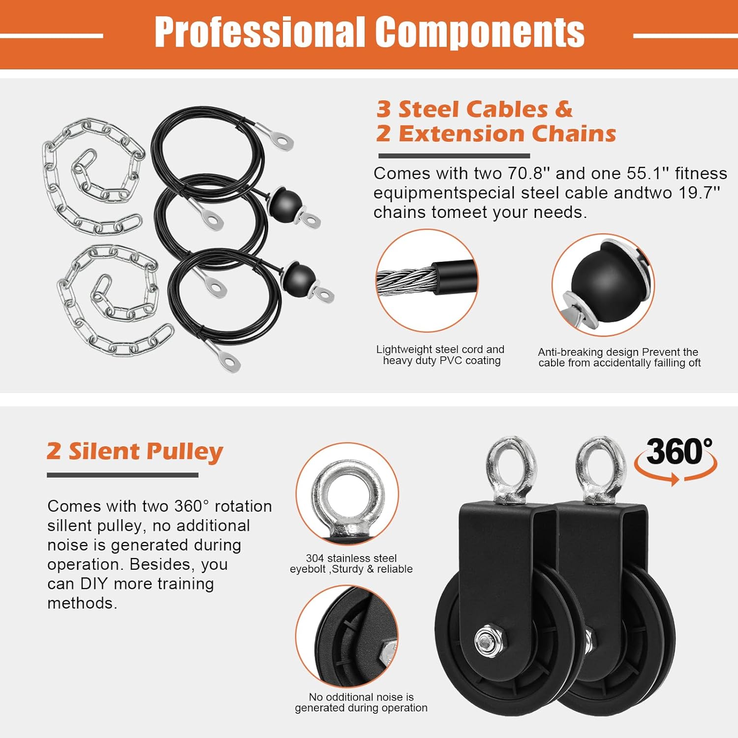 Cable Pulley System Gym LAT Pulldown Tricep Bicep Trainer