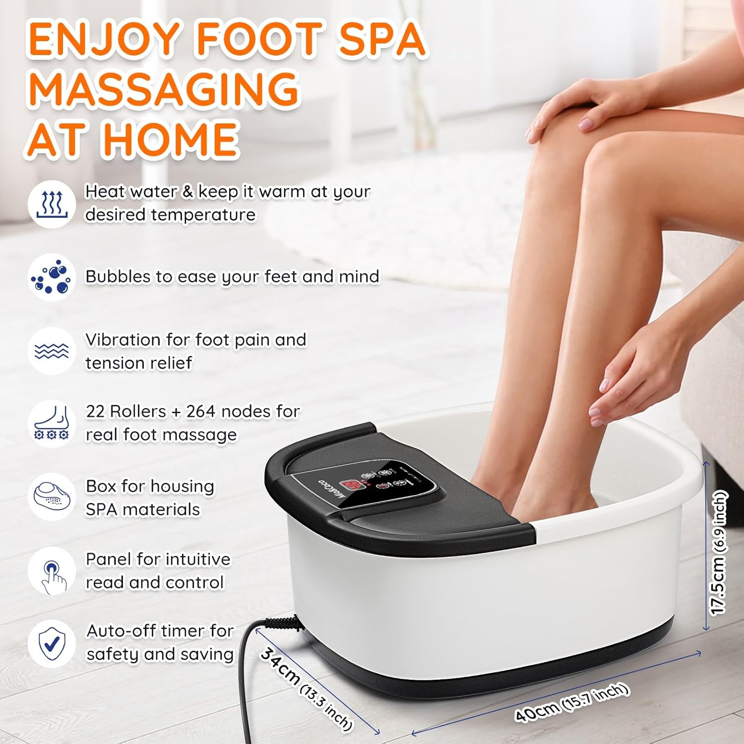 Electric Foot Spa Massager Heated Foot Bath Relaxation Soak