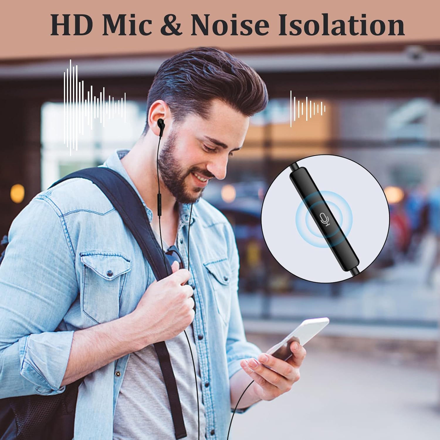 Lightning In Ear Headphones for iPhone Noise Isolating Earbuds Mic