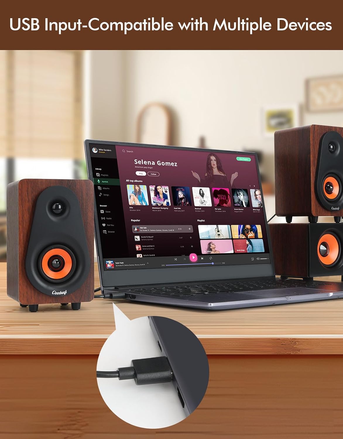 2.1 PC Speakers with Subwoofer Bluetooth USB 3.5mm Stereo Sound