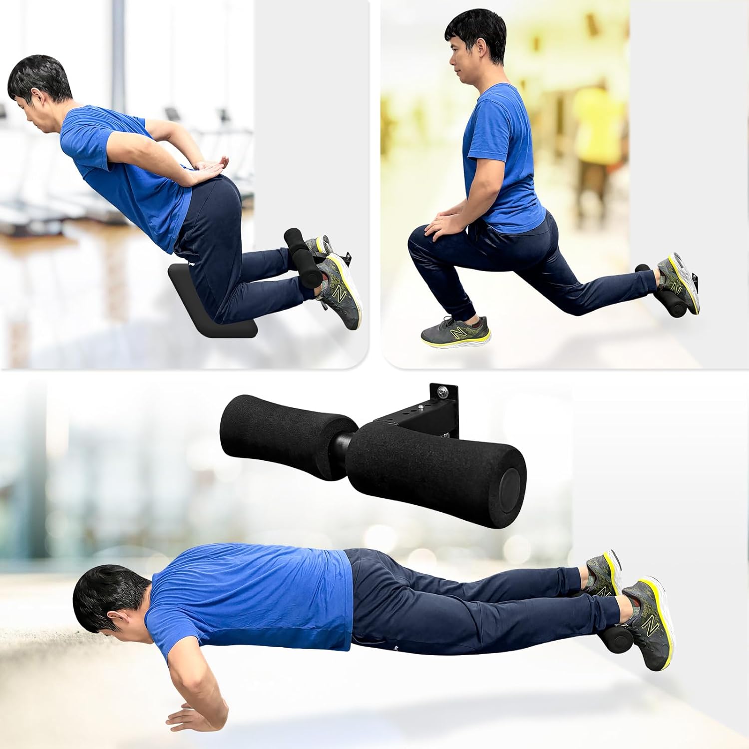 Wall Mounted Nordic Curl Machine Hamstring Trainer Core Workout
