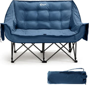 Double Camping Sofa Chair Foldable 2 Seater Blue