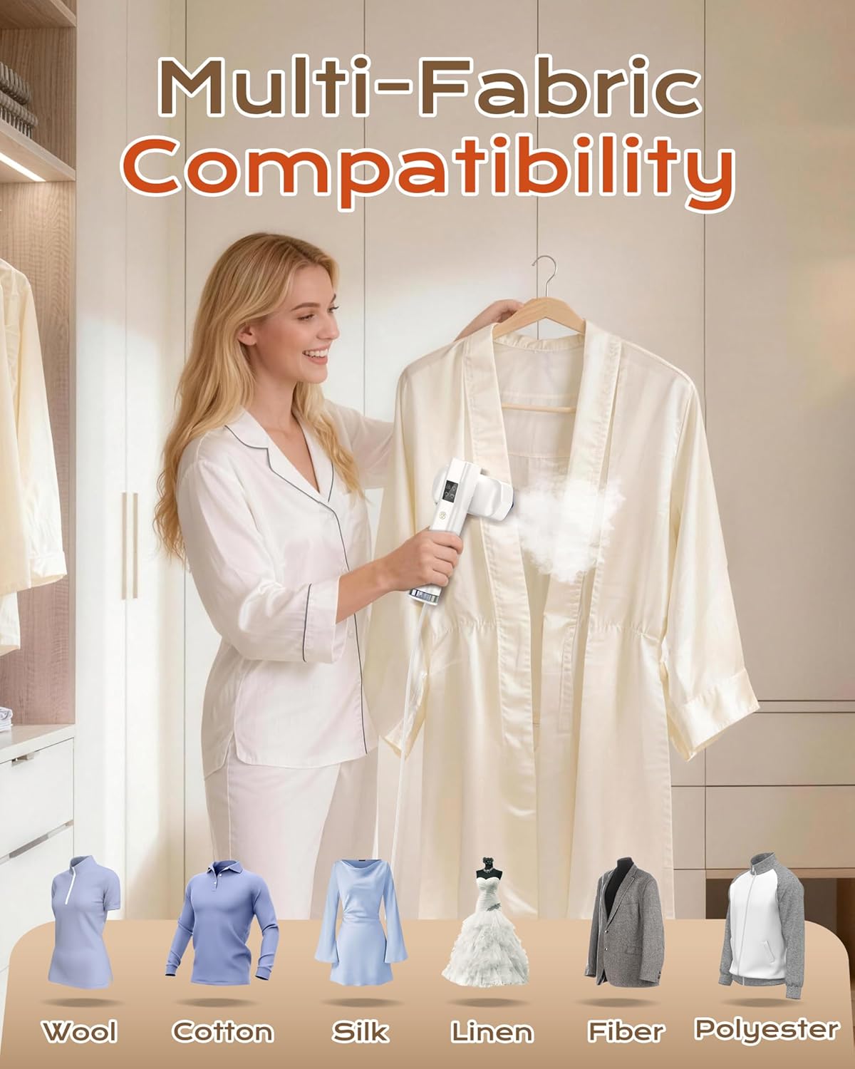 Handheld Garment Steamer 2in1 1100W Fast Heat Travel Iron