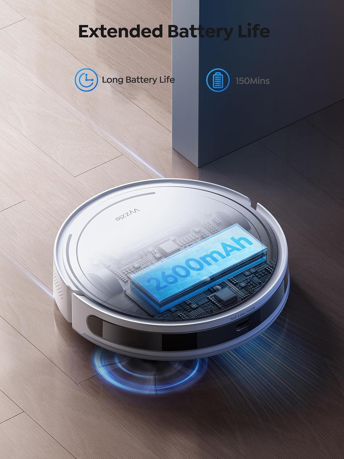 Robot Vacuum Mop 5000Pa Ultra Thin LiDAR Smart Mapping App Control