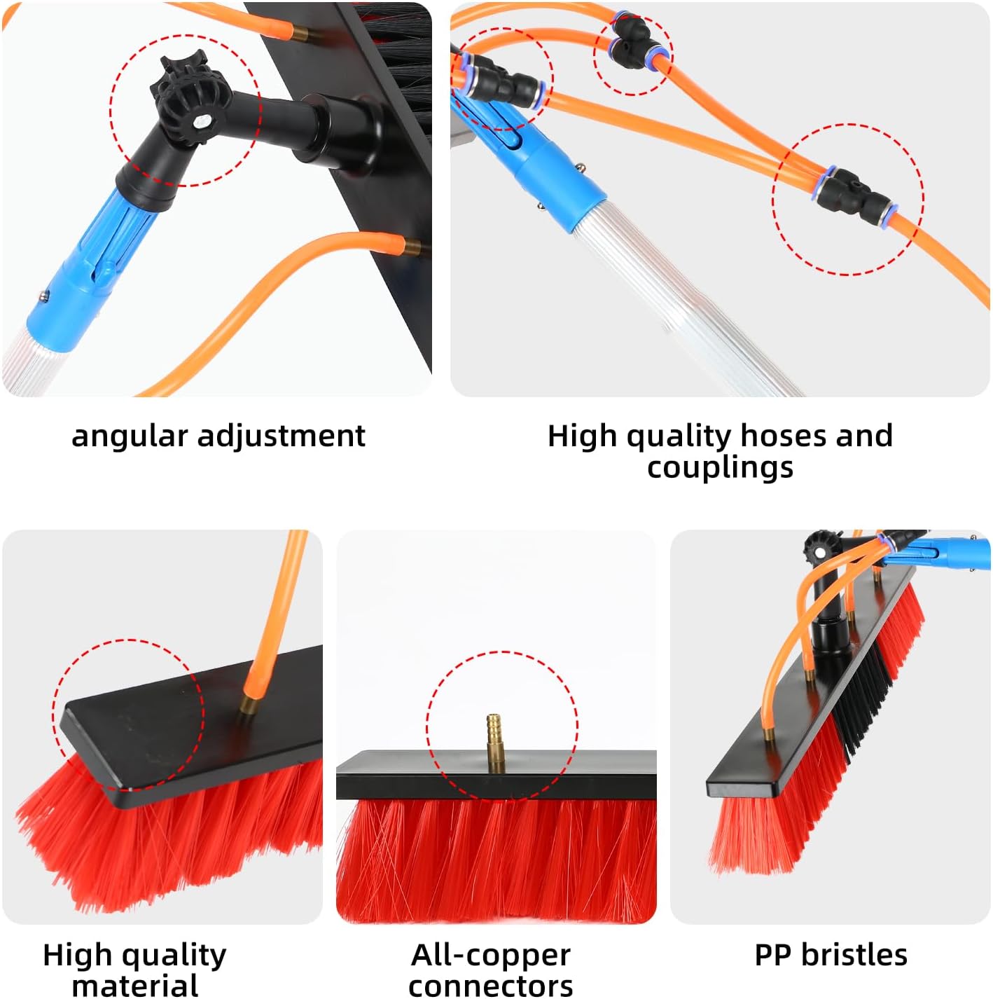 Solar Panel Cleaning Brush 5 to 10M Telescopic Water Fed Pole